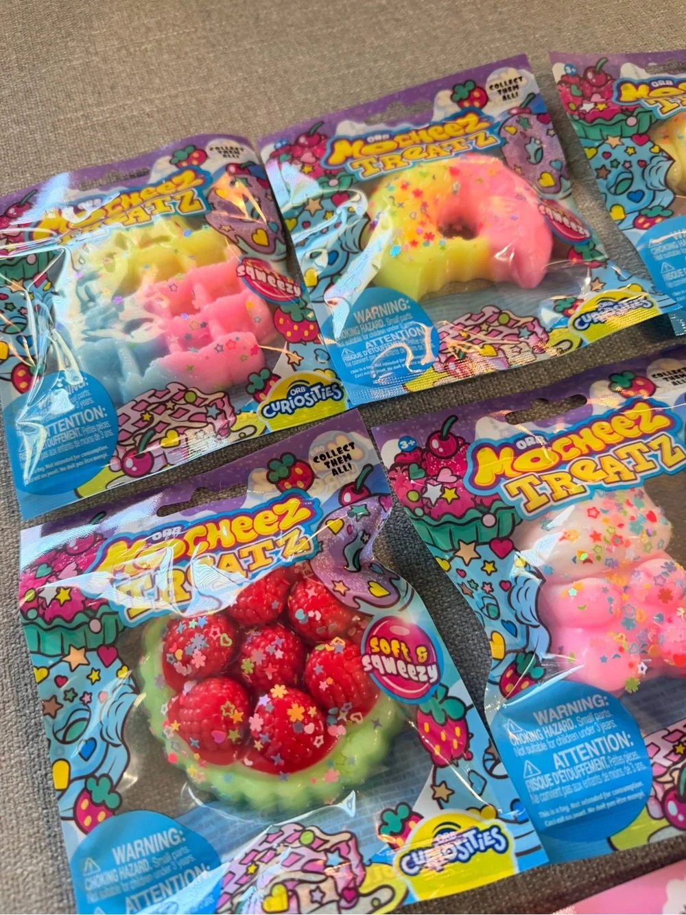 Viral ORB Mocheez Treatz Squishy Toys + Mochi Donut Bracelet Lot